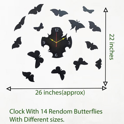 3D Wooden Butterflies Wall Clock