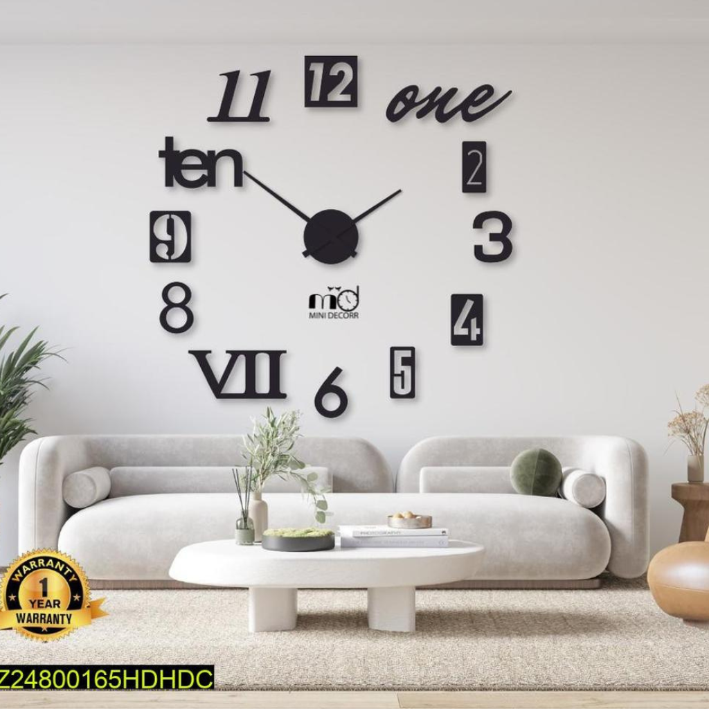 Beautiful Mix Digit Wood Wall Clock