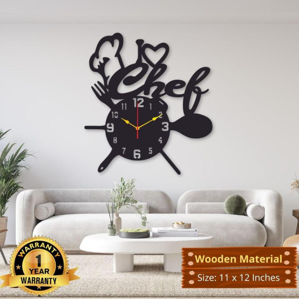 Chef Analogue MDF Wall Clock