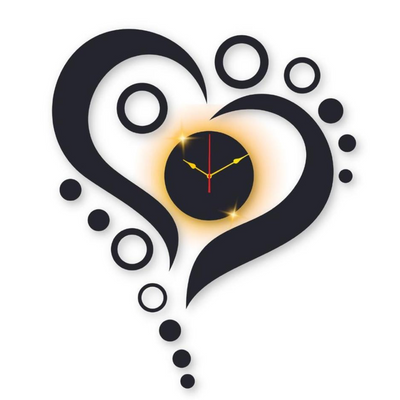 Heart Design Wall Clock With Backlight