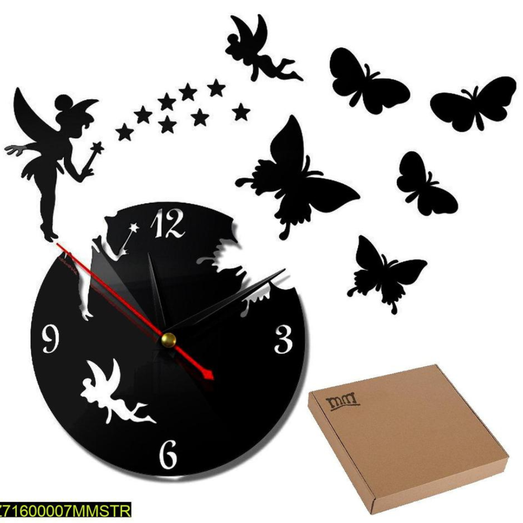 Stylish 3D Art MDF Wood Wall Clock