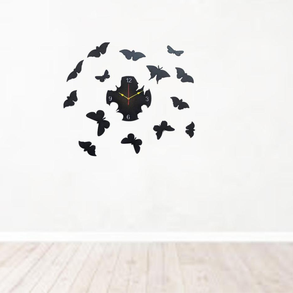 3D Wooden Butterflies Wall Clock