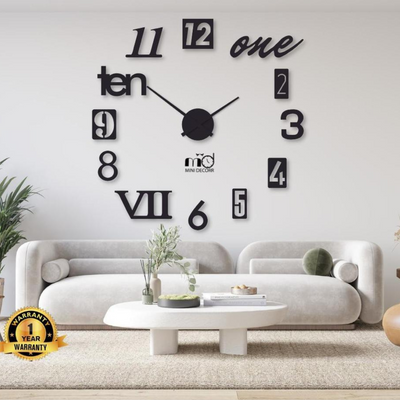 Beautiful Mix Digit Wood Wall Clock