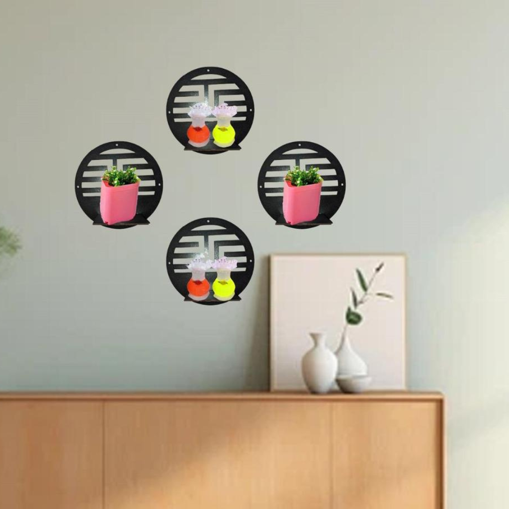 Modern Round MDF Wall Hanging Frame, Pack Of 4