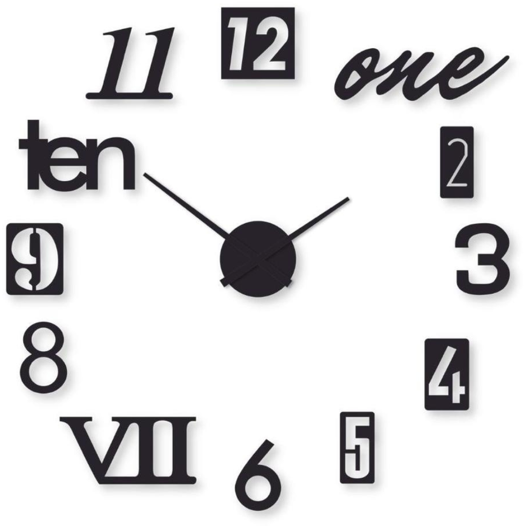 Beautiful Mix Digit Wood Wall Clock