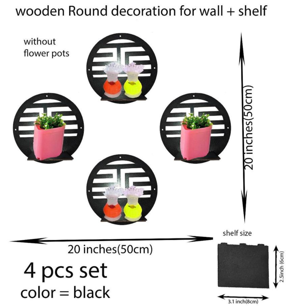 Modern Round MDF Wall Hanging Frame, Pack Of 4