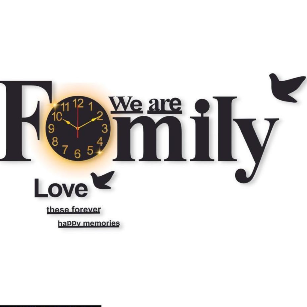 Alphabets Design Wall Clock With Backlight