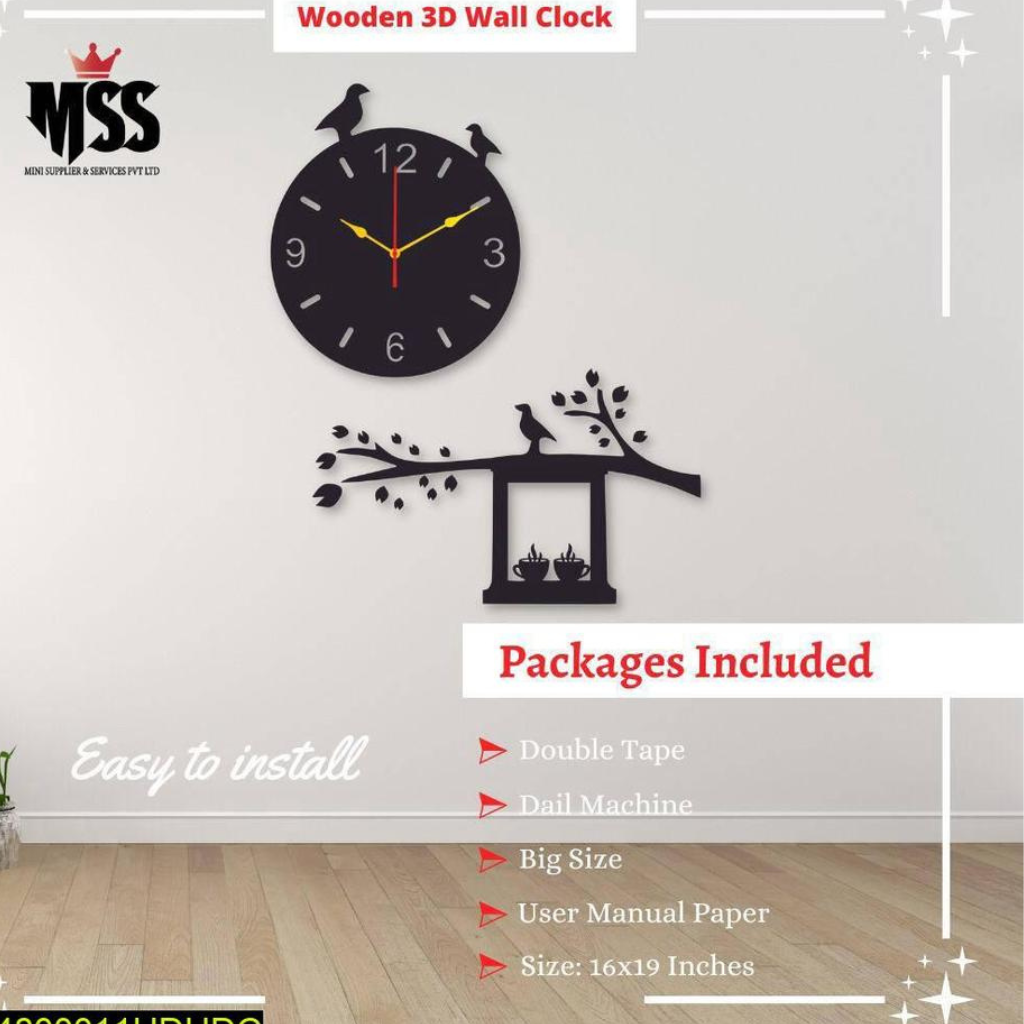 Analog Stylish Wooden Wall Clock